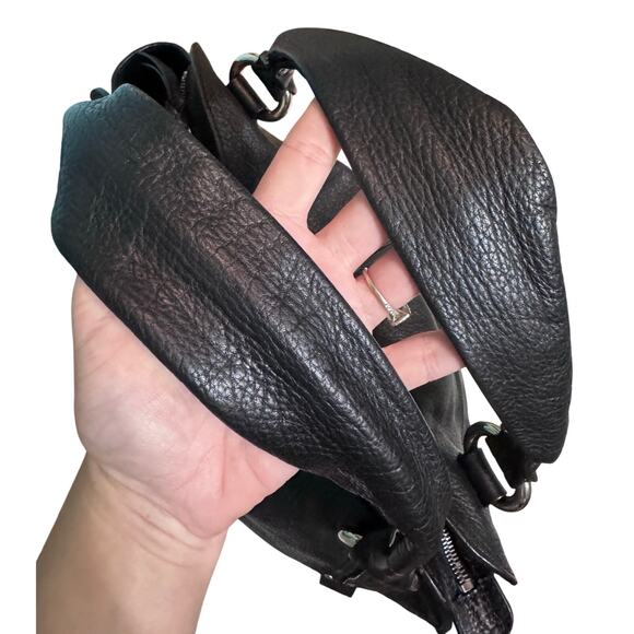 Auth. Celine Bittersweet Black Hobo Slouchy Textured Leather Handbag W/COA - Picture 8 of 16